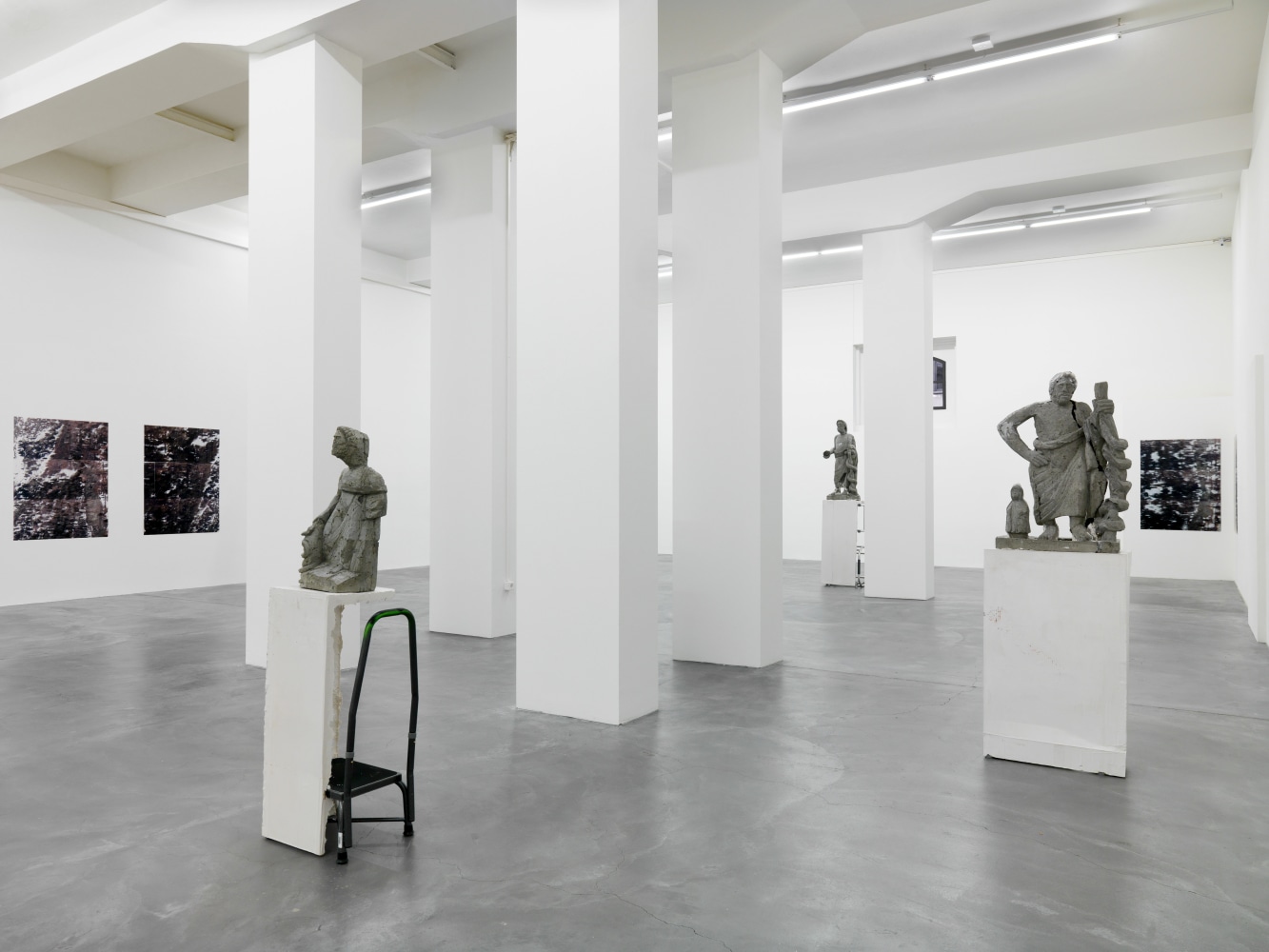Installation view of Justin Matherly sculpture and monoprint exhibition