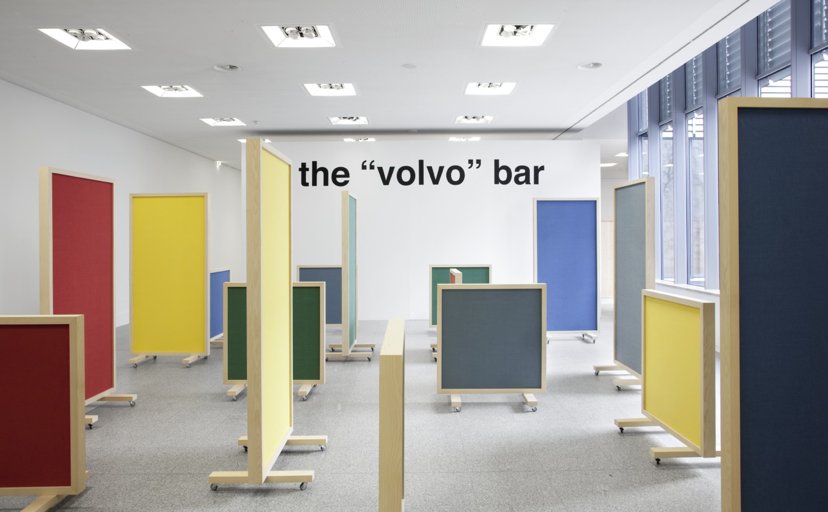 Installation view of sculptures by Liam Gillick