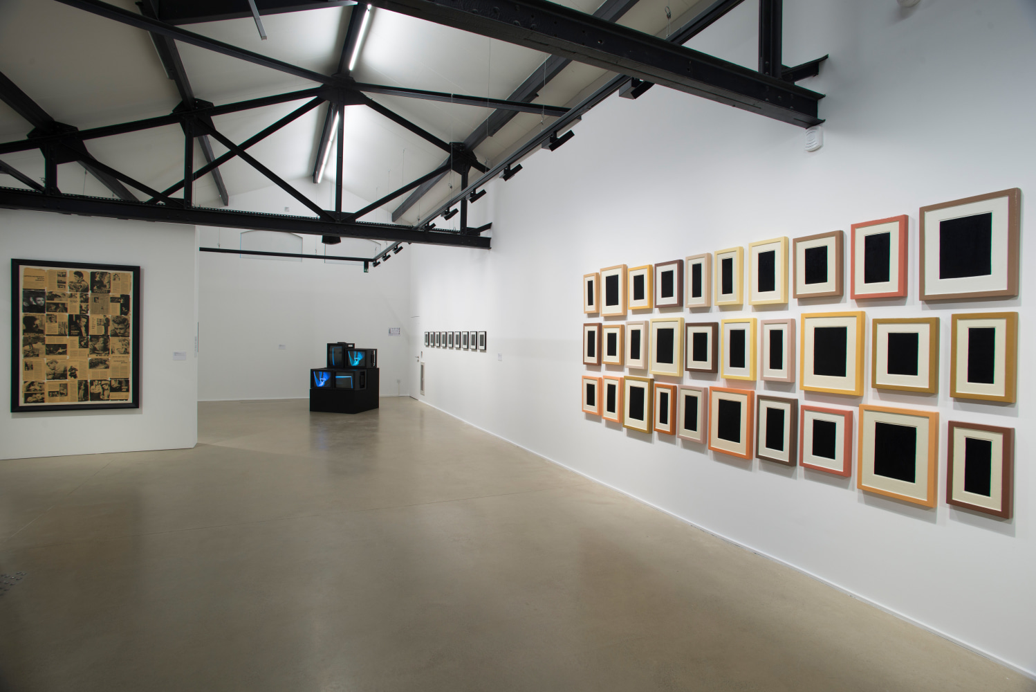 Installation view of works by Walead Beshty