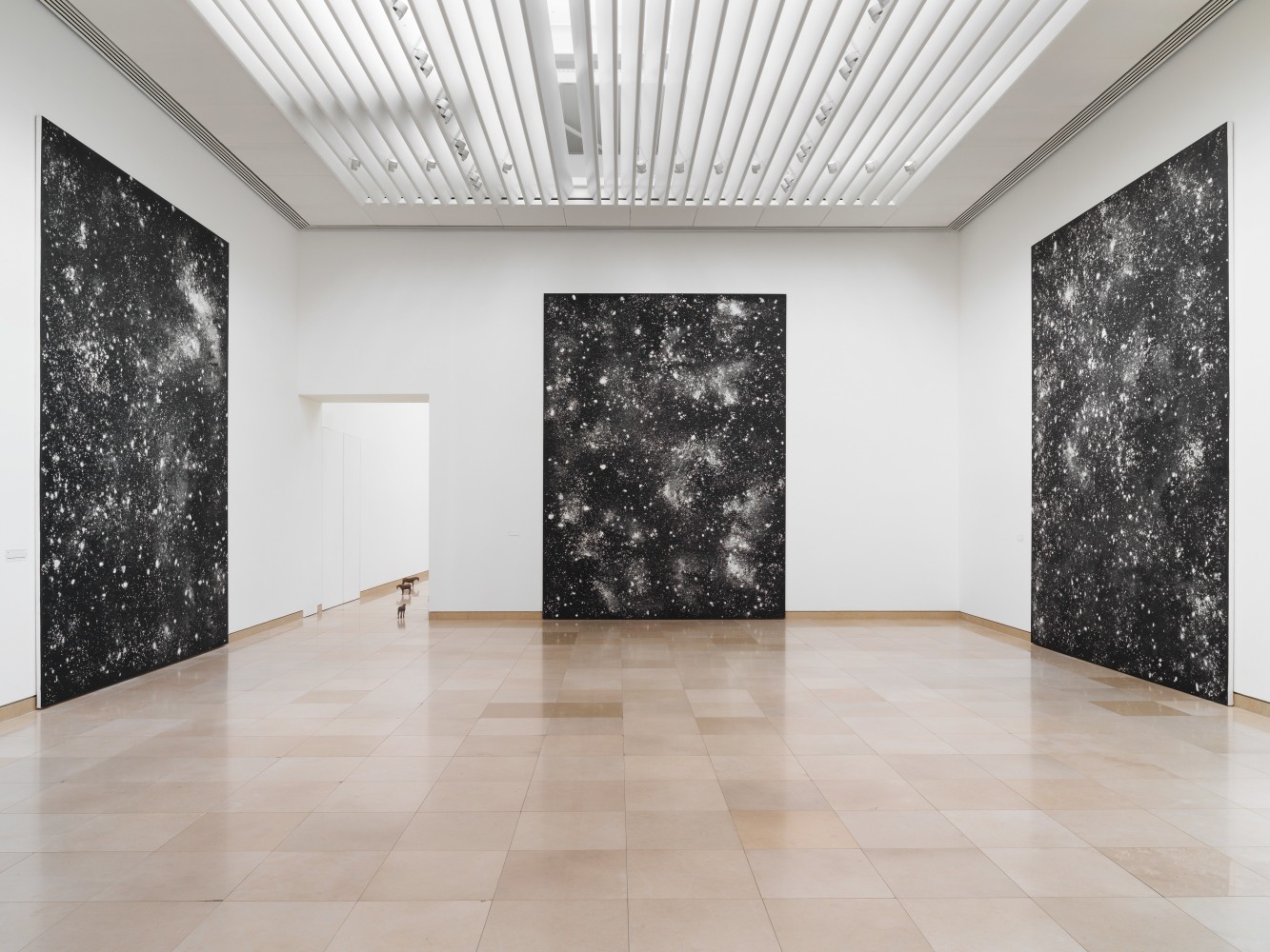 Installation view of paintings by Ugo Rondinone