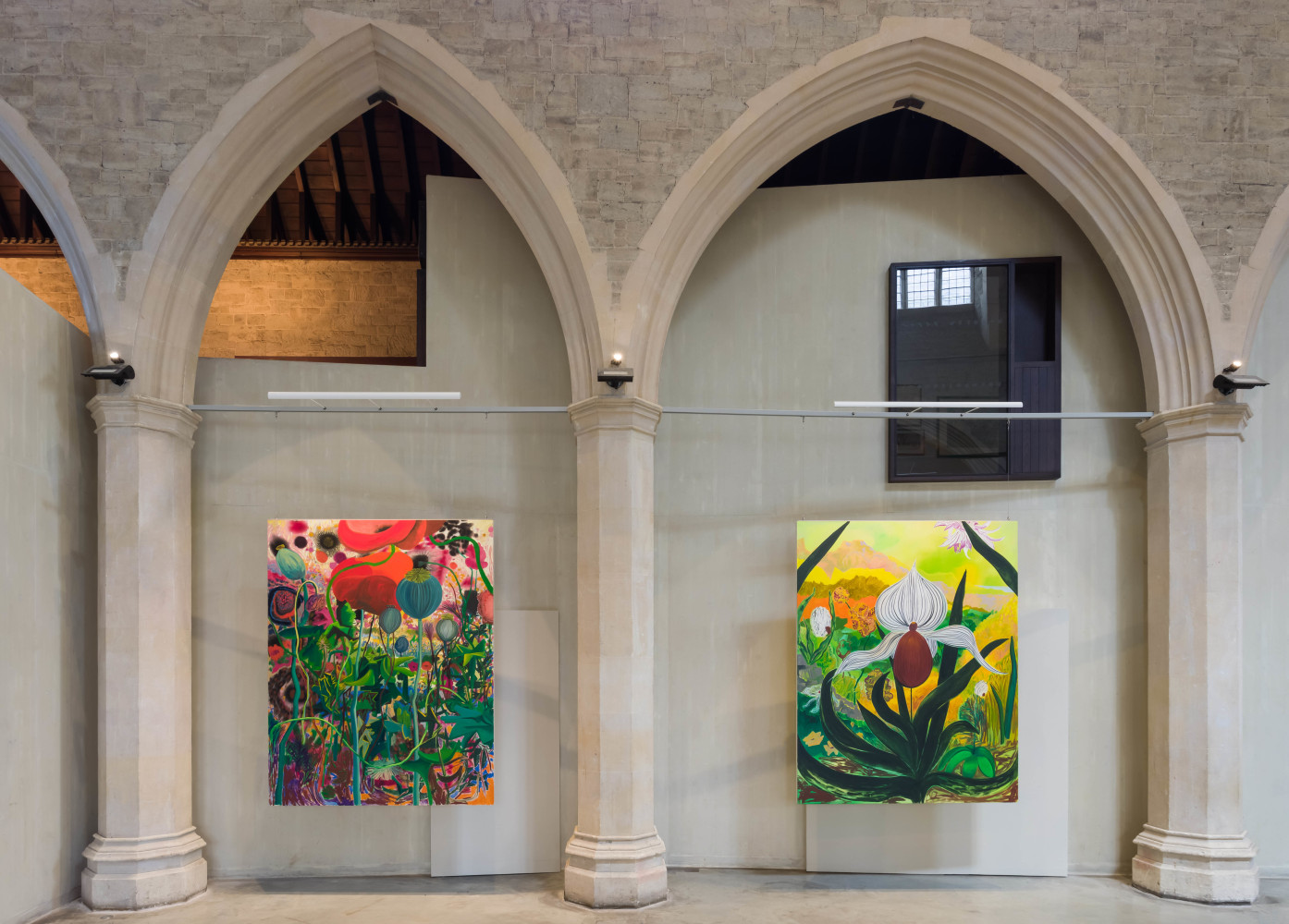 Installation view of Paintings by Shara Hughes