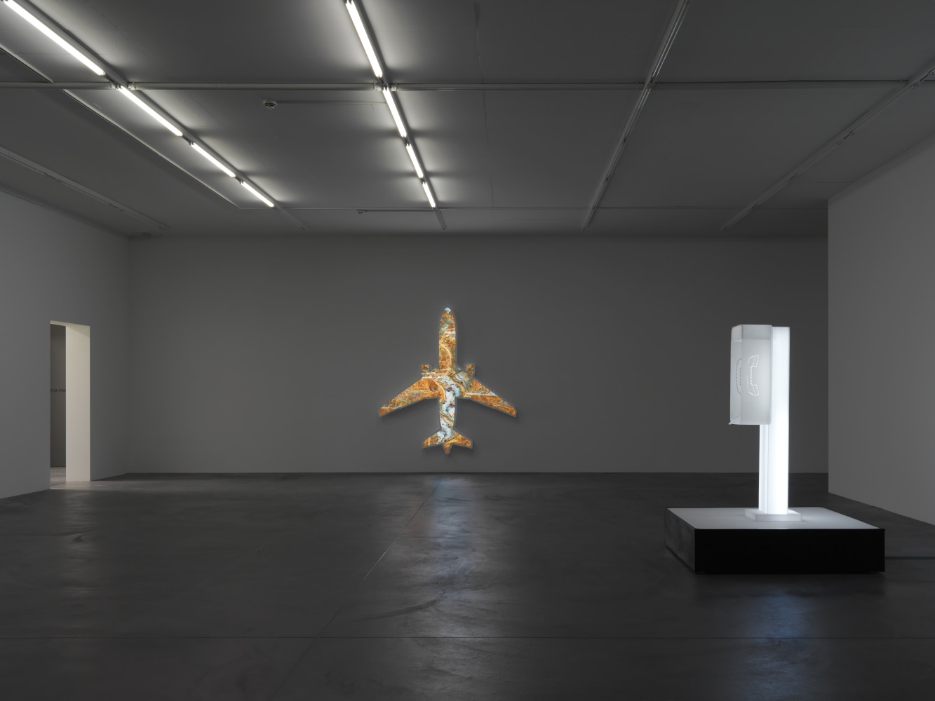 Installation view of Doug Aitken sculpture exhibition