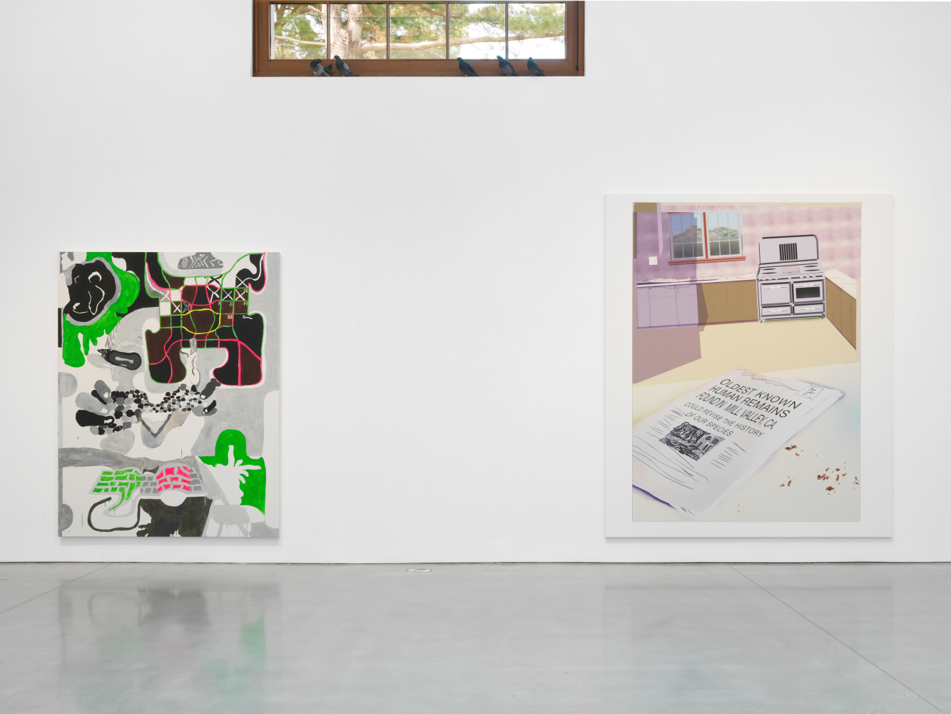 Installation view of paintings by Michael Williams