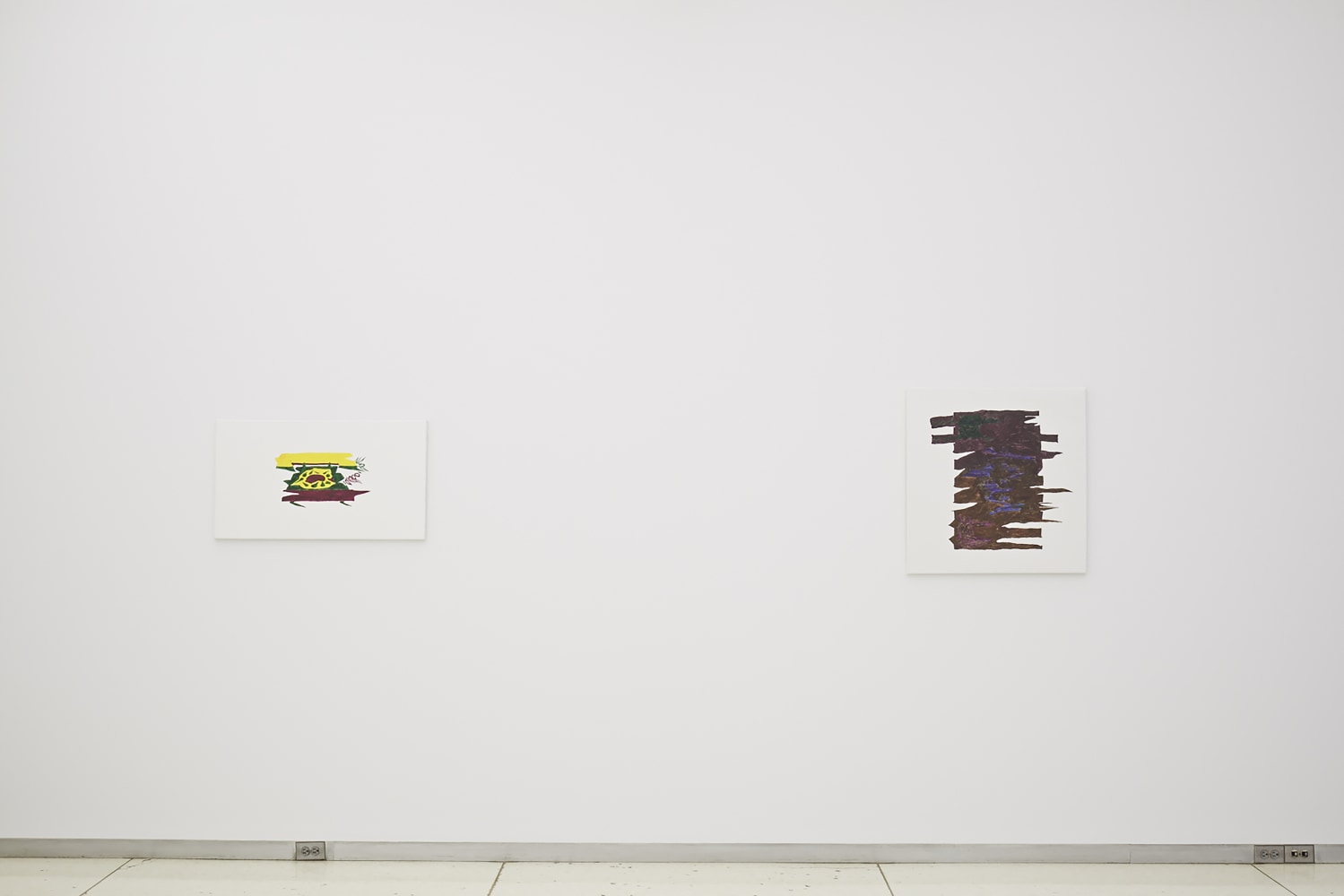 Installation view of paintings by Michael Williams