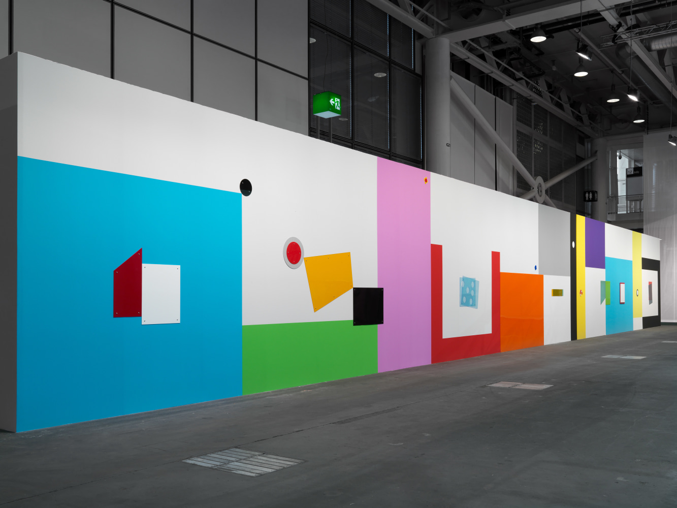 Installation view of wall works by Gerwald Rockenschaub