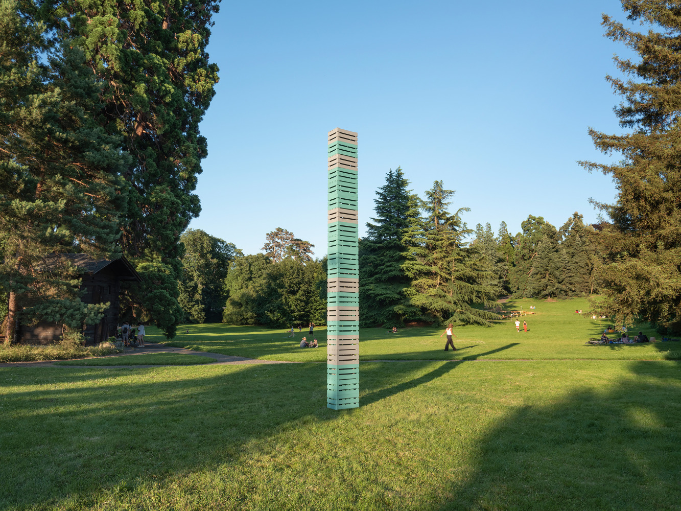 Installation view of sculpture by Valentin Carron