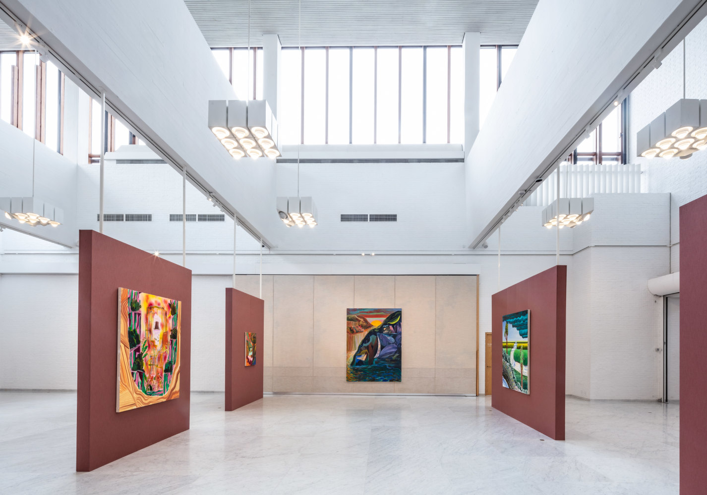 Installation view, Shara Hughes, Right This Way, K&amp;uuml;sten Museum of Modern Art, Aalborg, 2023
&amp;nbsp;