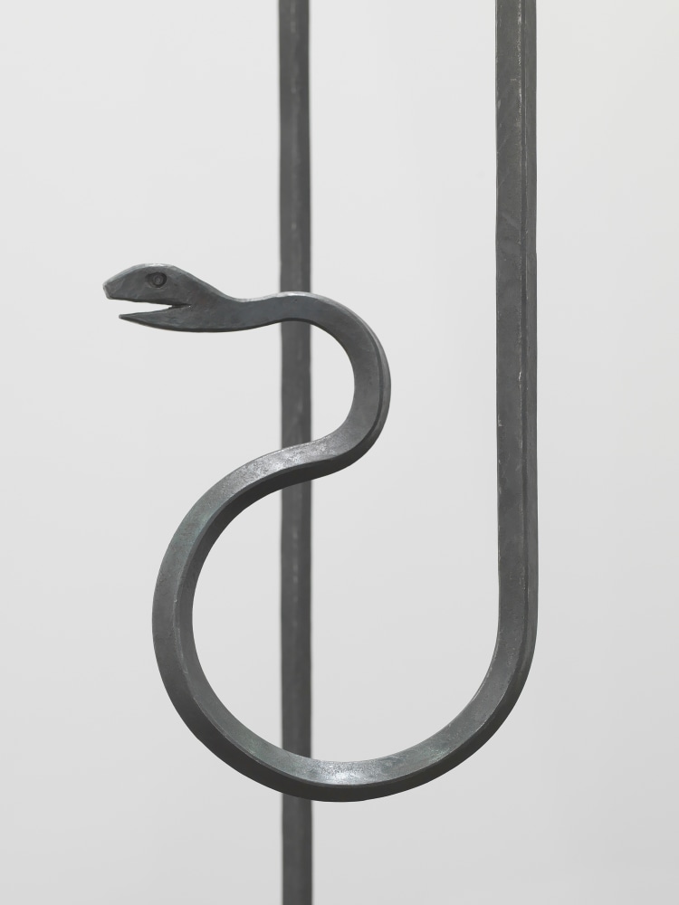 Installation view of sculpture by Valentin Carron