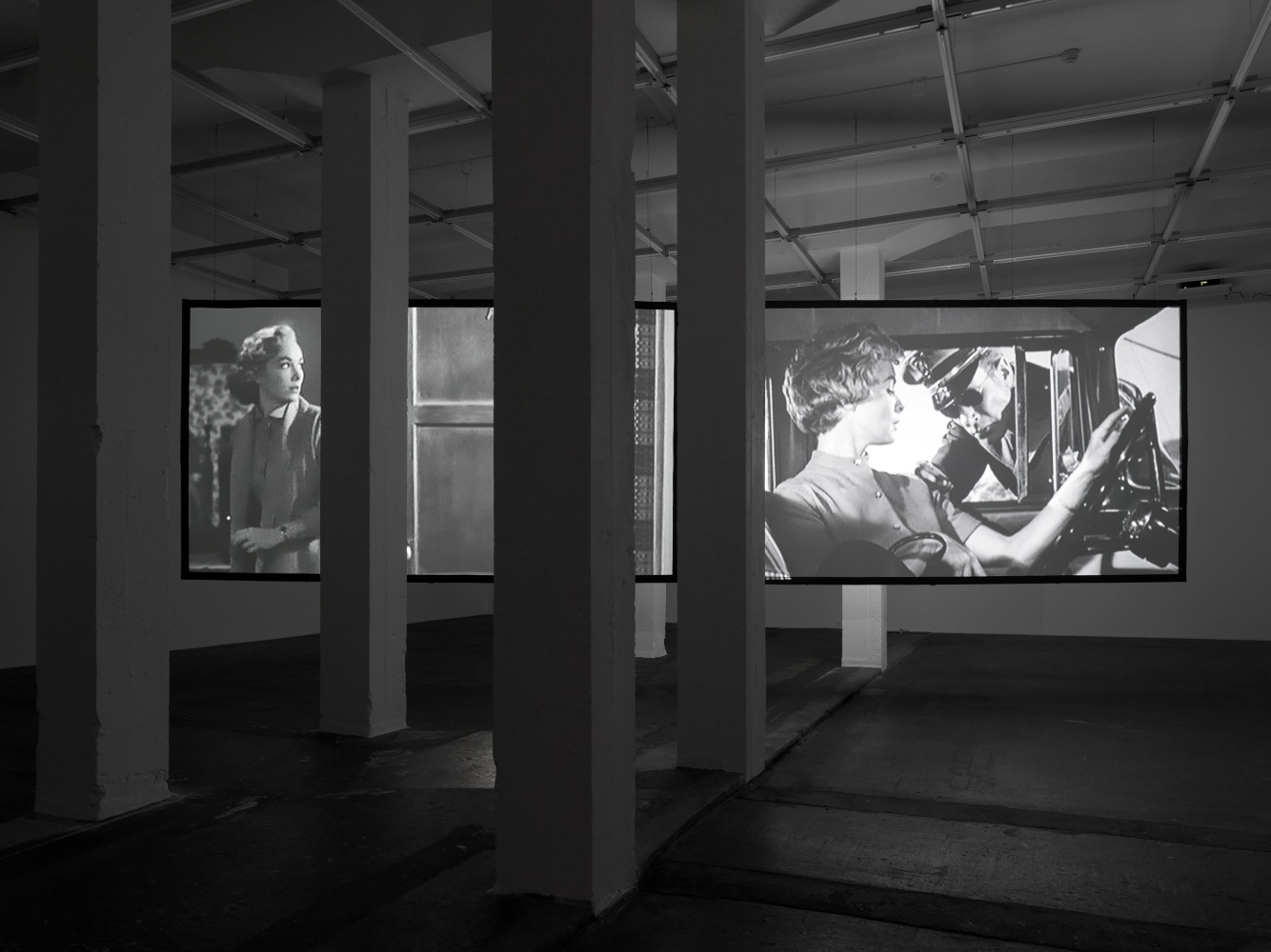 Installation view of Douglas Gordon film and installation exhibition