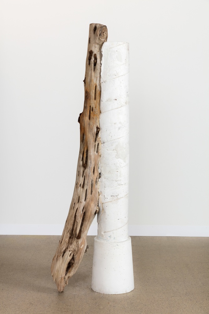 Indoor view of sculpture by Oscar Tuazon