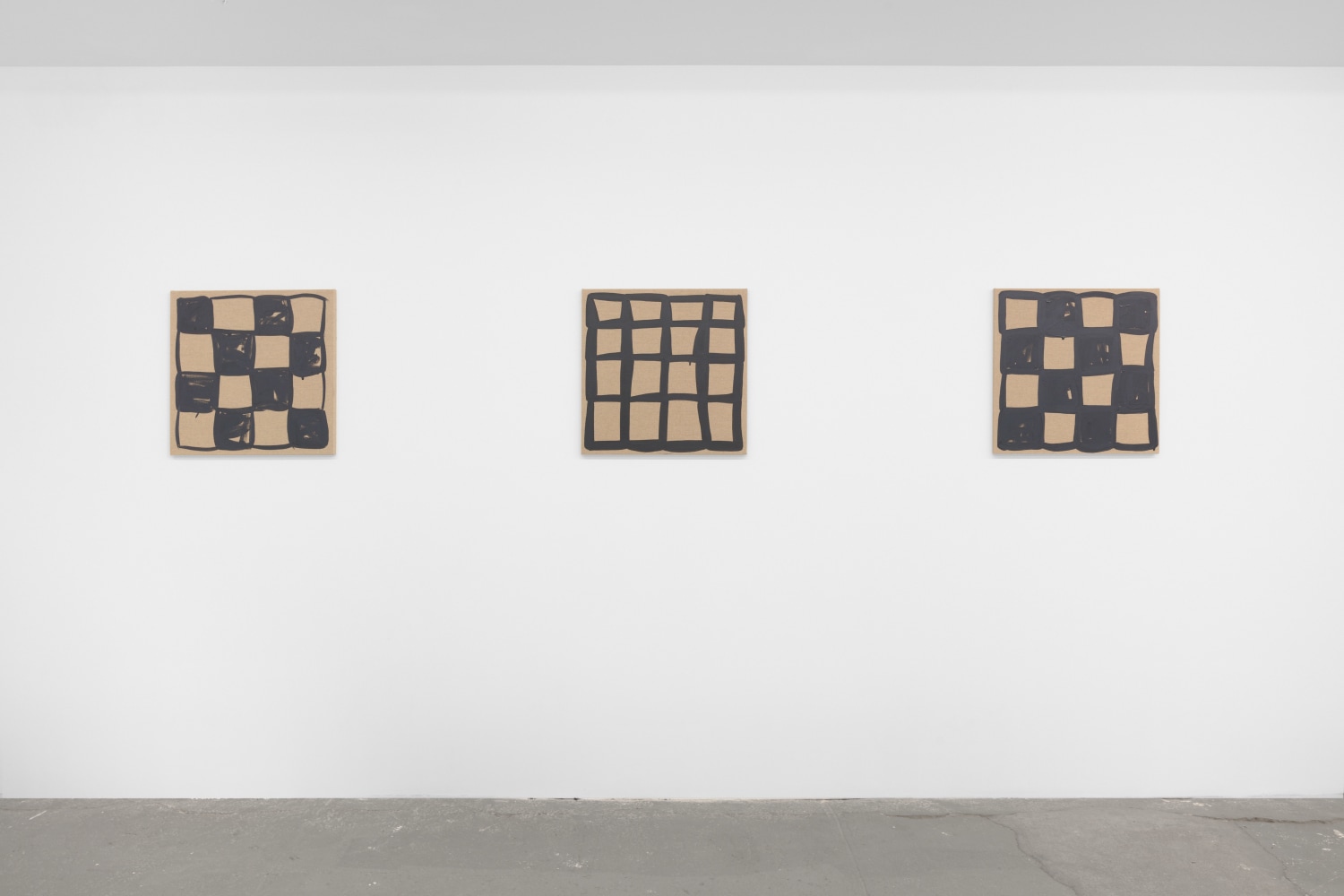 Installation view of paintings by Amy Feldman