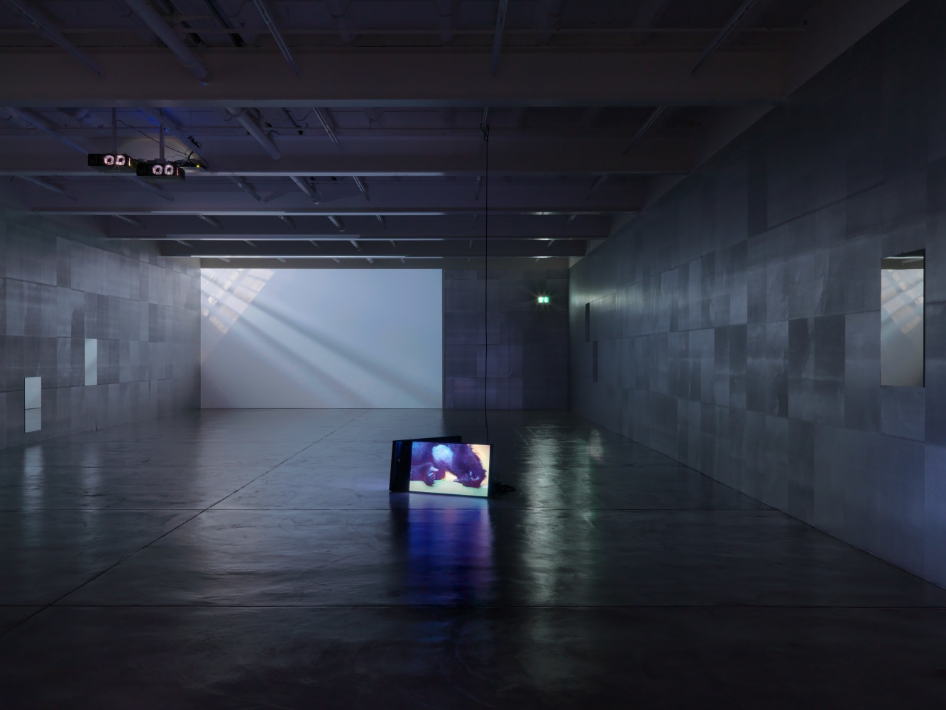 Installation view of Douglas Gordon film and installation exhibition