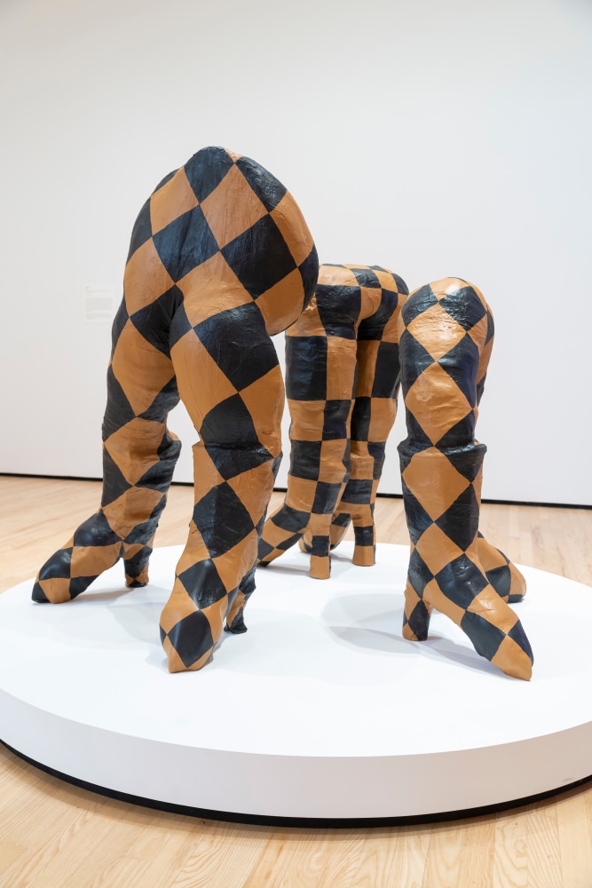 Installation view of sculptures by Tschabalala Self