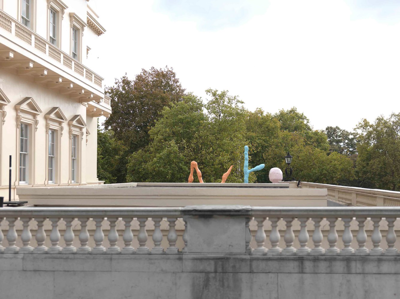 Installation view of sculptures by Franz West