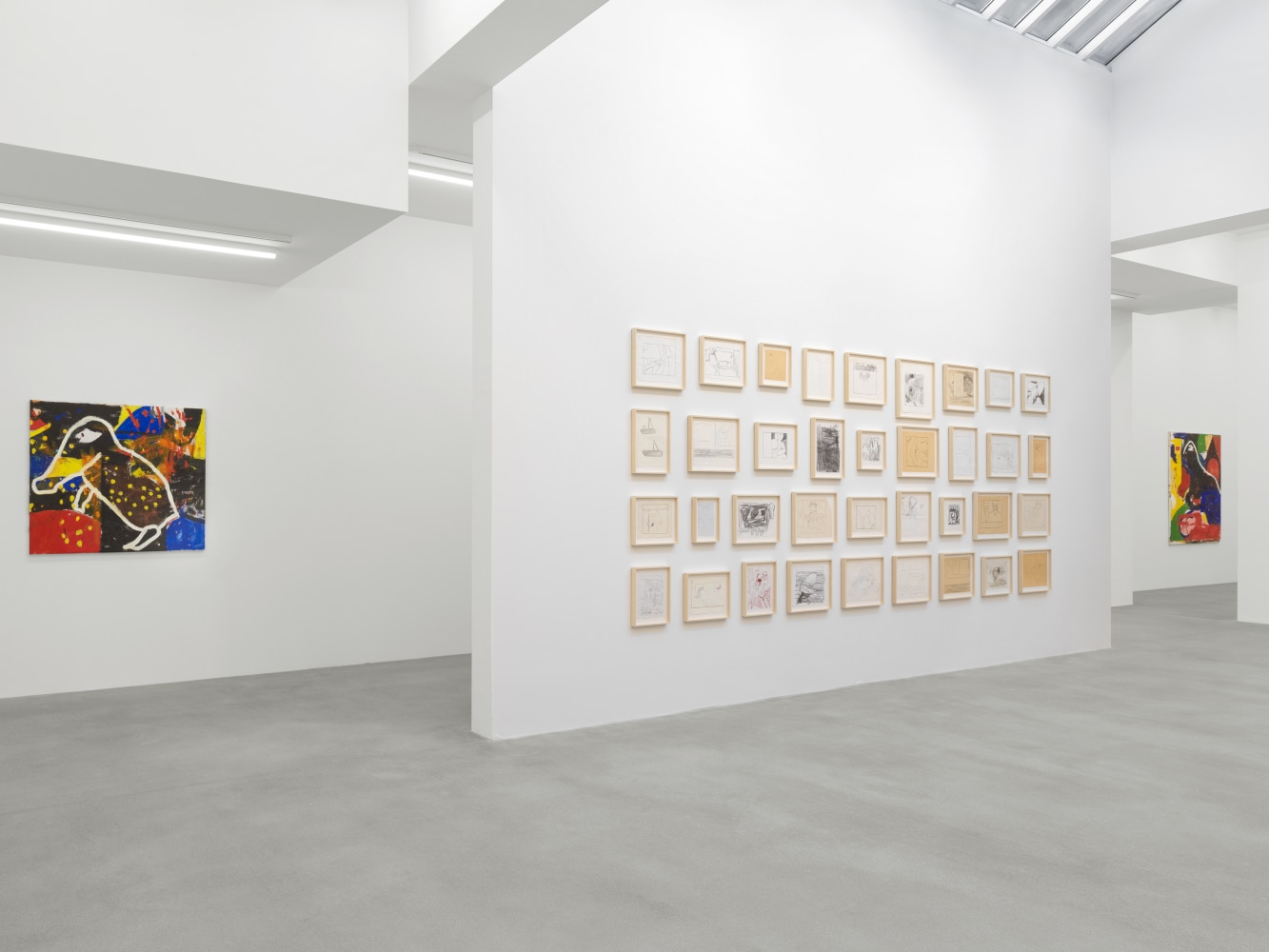 Installation view of Joe Bradley painting and drawing exhibition