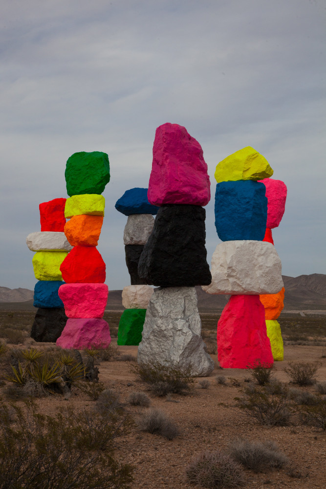 Installation view of sculptures by Ugo Rondinone