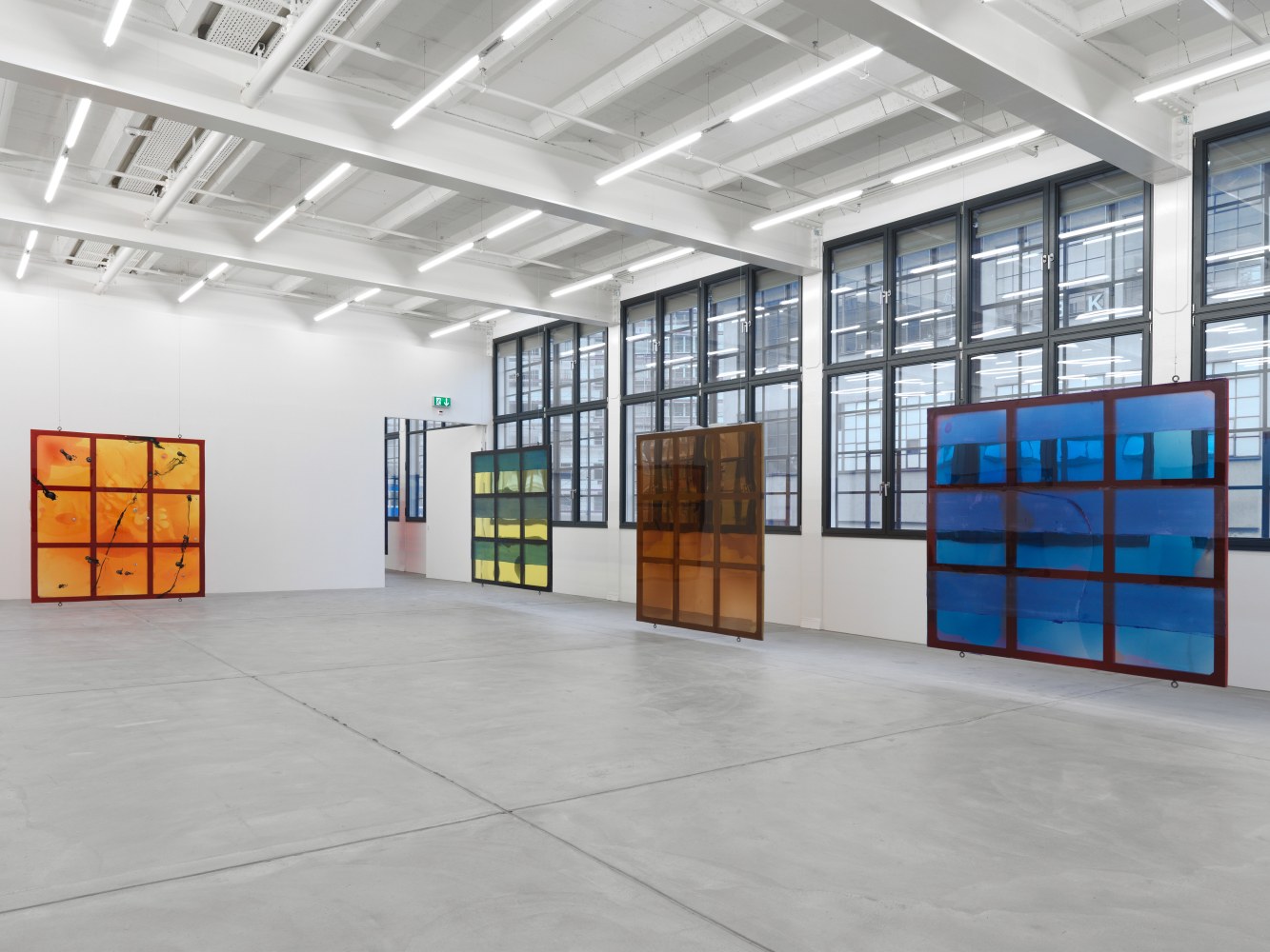 Installation view of Alex Hubbard urethane paintings exhibition