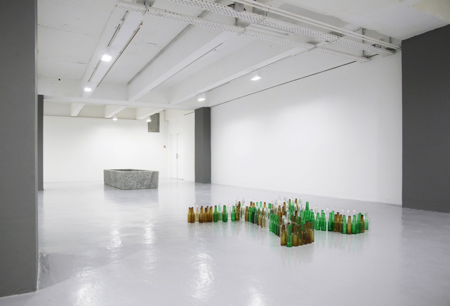 Installation view of sculptures by Valentin Carron