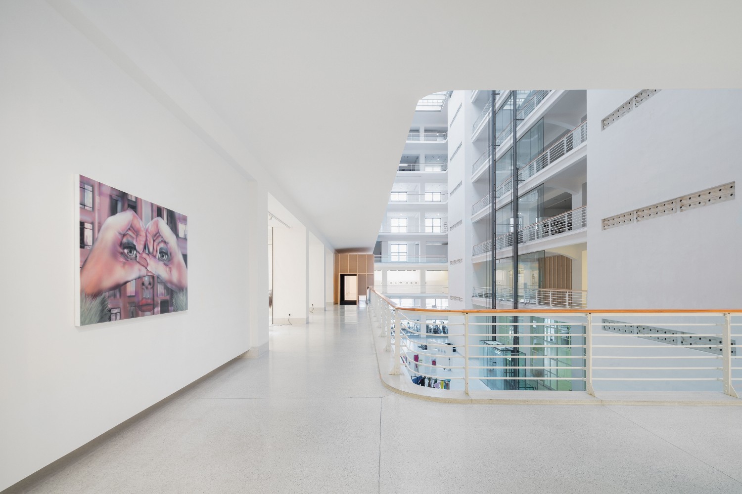 Installation view of paintings by Louisa Gagliardi