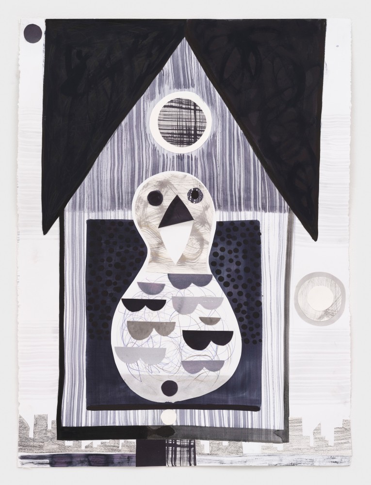 The Bliss Of Solitude.

2023

Ink, colored pencil, Flashe, cut paper on paper

Sheet 76 x 56.5 cm / 30 x 22 1/4 in

Frame 89.5 x 70.5 x 3.5 cm / 35 1/4 x 27 3/4 x 1 3/8 in

&amp;copy; Austin Eddy