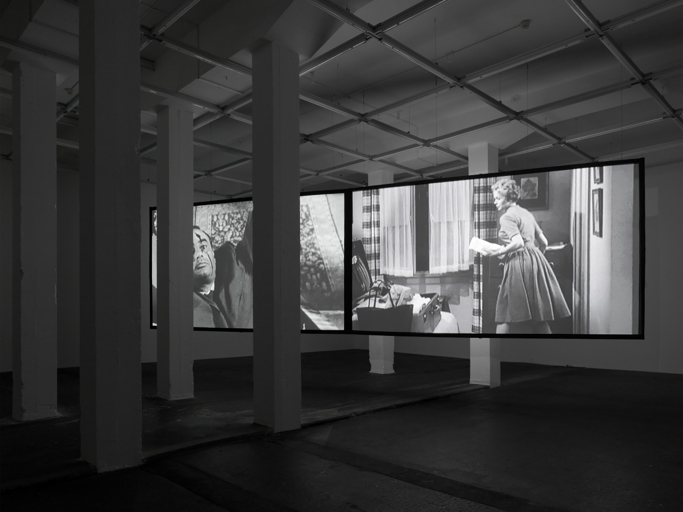 Installation view of Douglas Gordon film and installation exhibition