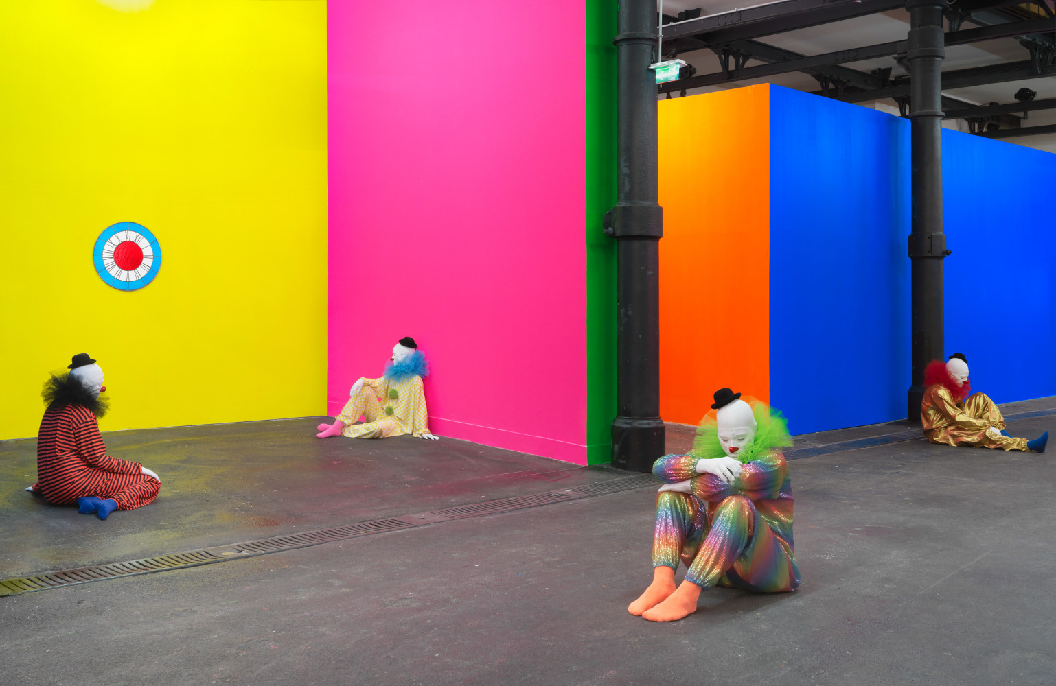 Installation view of sculptures by Ugo Rondinone