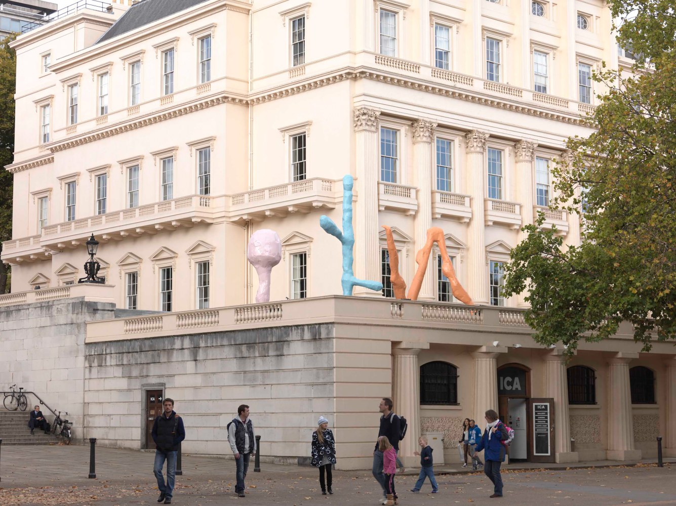 Installation view of sculptures by Franz West