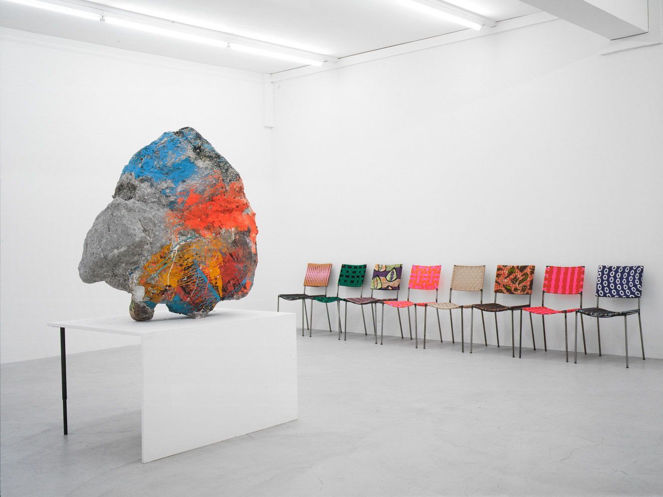 Installation view of Franz West sculptures exhibition