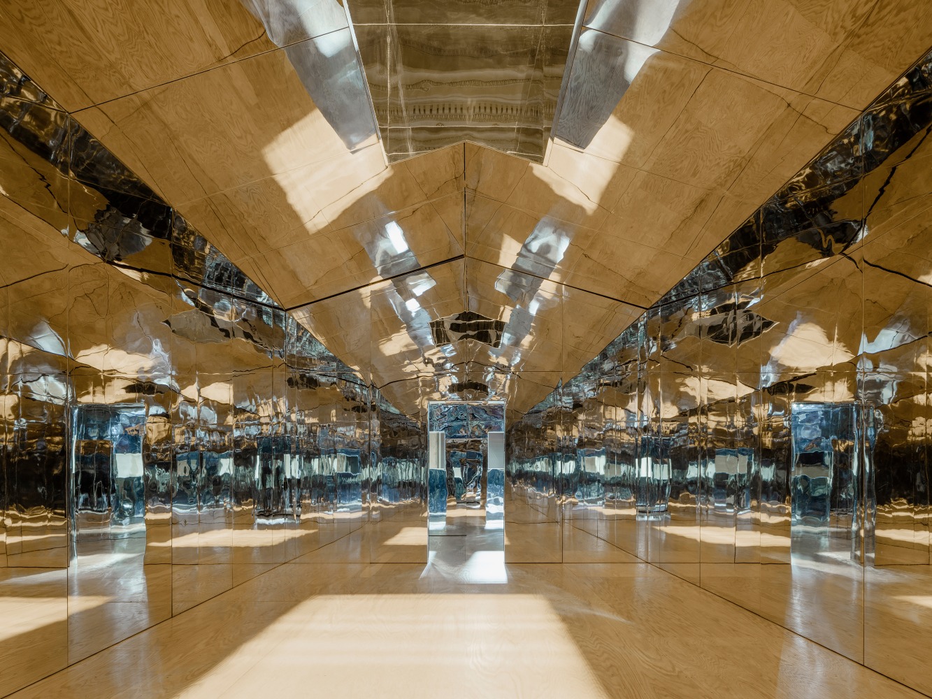 Installation view of living art installation by Doug Aitken