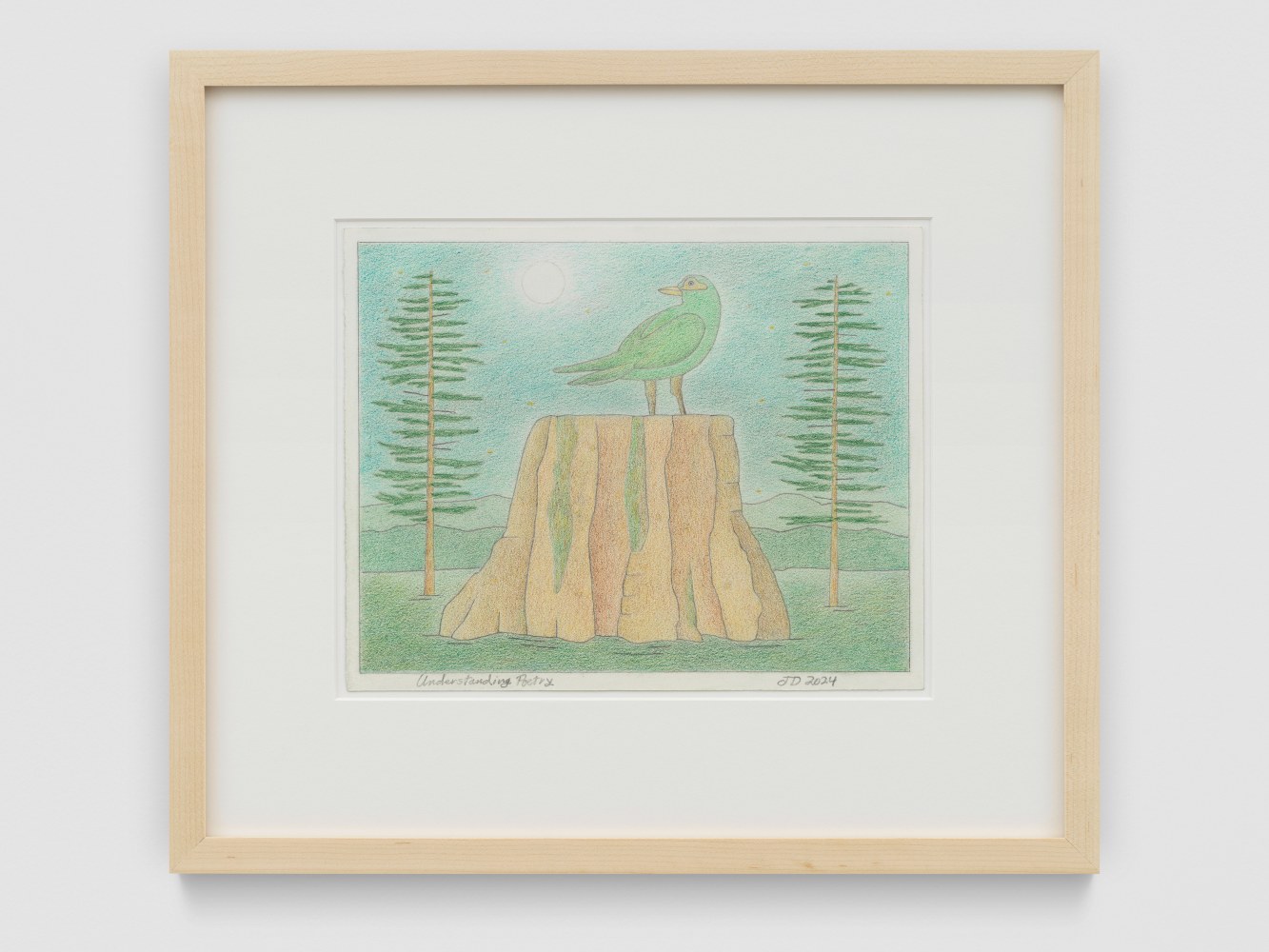 Understanding Poetry

2024

Colored pencil and graphite pencil on Arches hot press paper

Sheet 20.5 x 25.5 cm / 8 x 10 in

Frame 36 x 41 x 3 cm / 14 1/8 x 16 1/8 x 1 1/8 in

&amp;copy; John Dilg