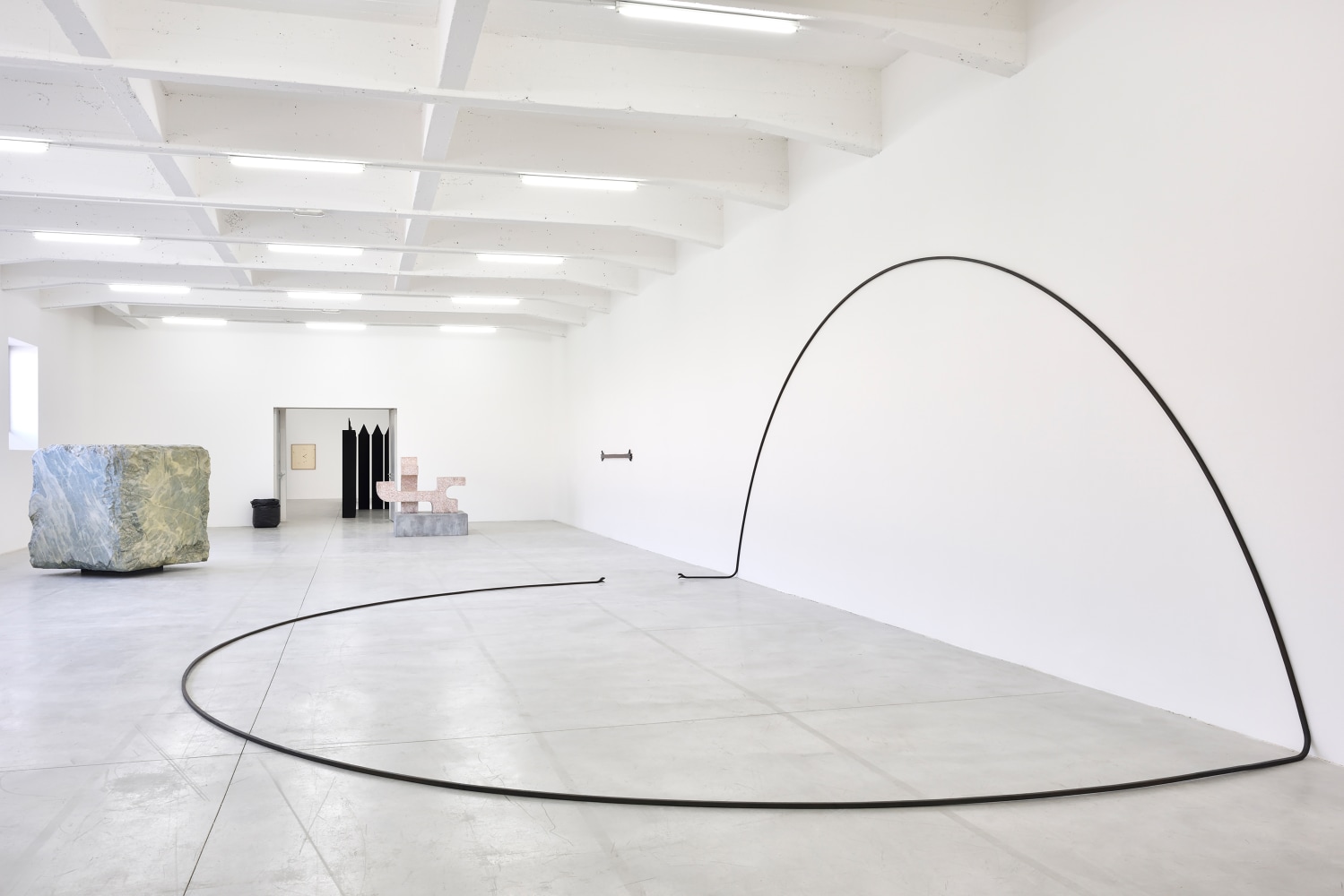 Installation view of sculptures by Valentin Carron