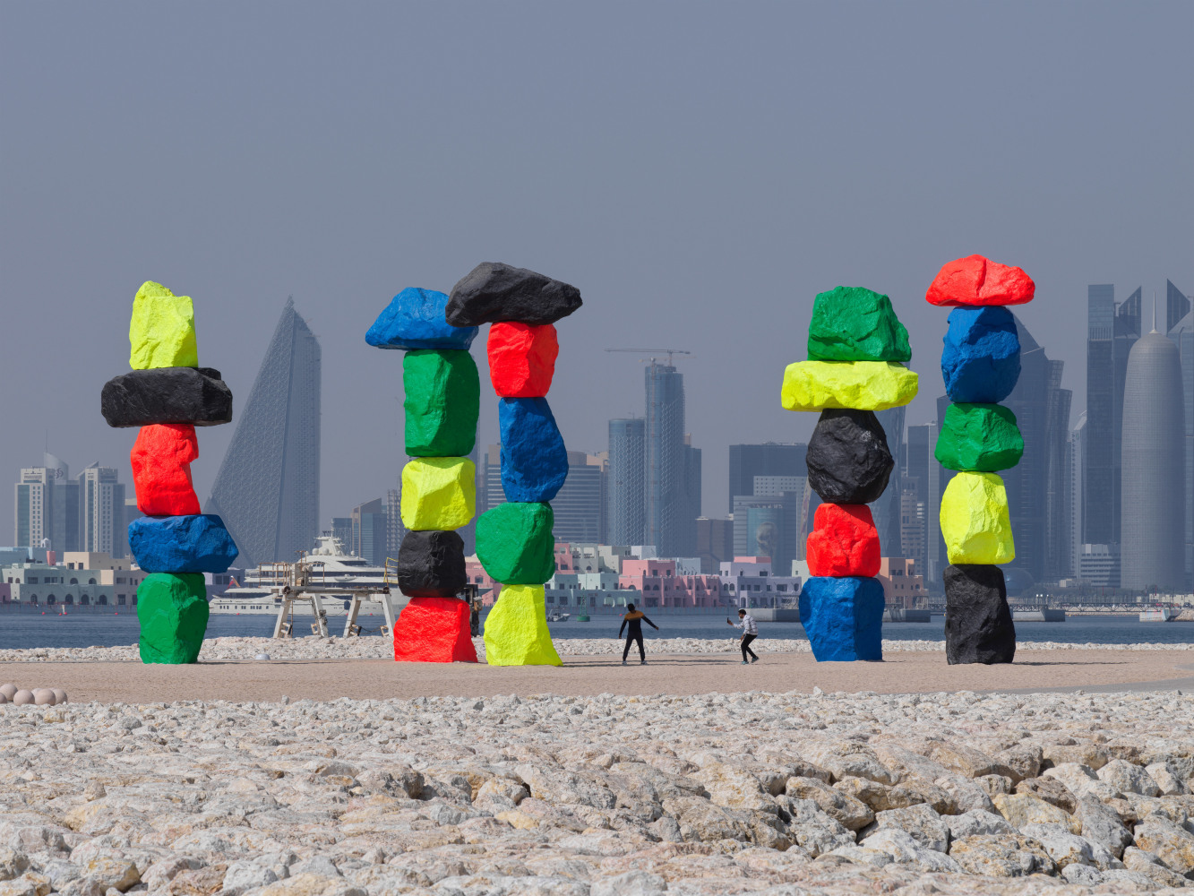 Installation view, Ugo Rondinone, Doha Mountains, Qatar Museum, Doha, Qatar, 2022