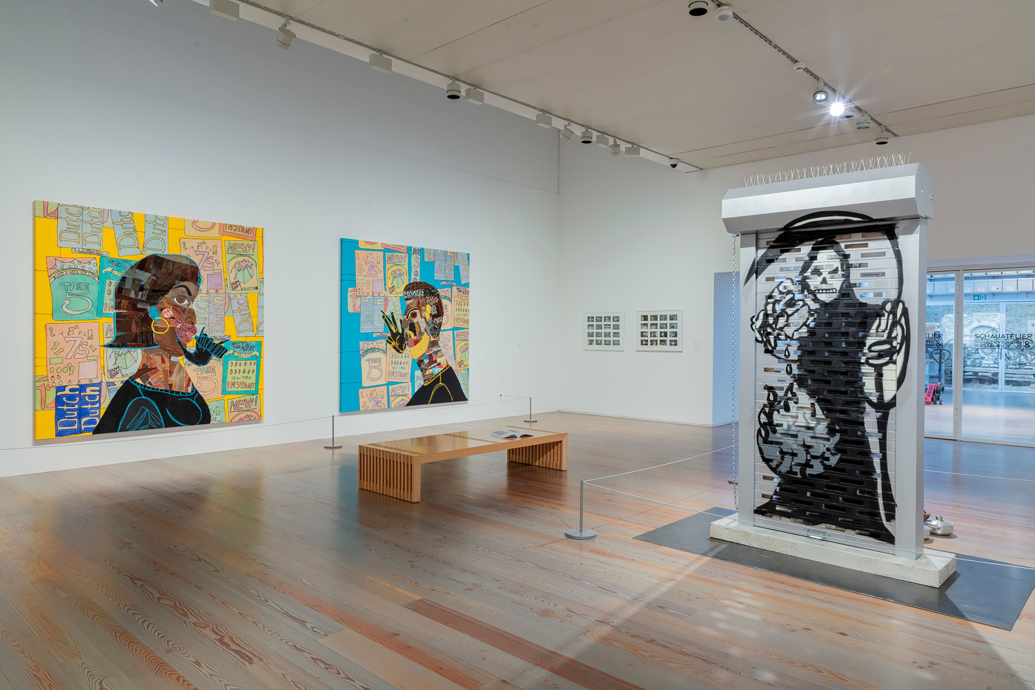 Installation view, Tschabalala Self, Fresh Window: The Art of Display &amp;amp; Display of Art, Museum Tinguely, Basel, 2024