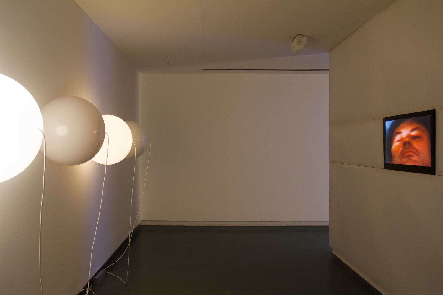 Installation view of sculptures by Angela Bulloch