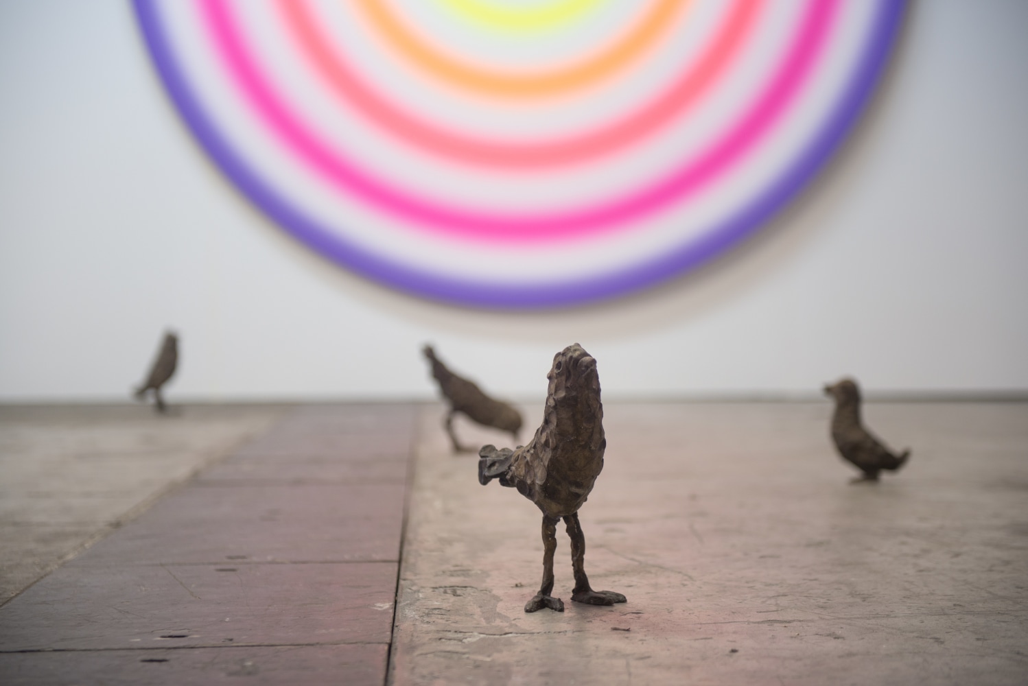 Installation view of sculptures by Ugo Rondinone