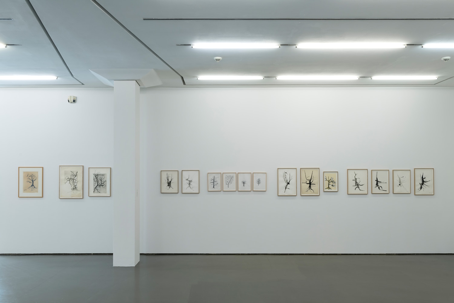 Installation view of paintings by Albert Oehlen and Carroll Dunham