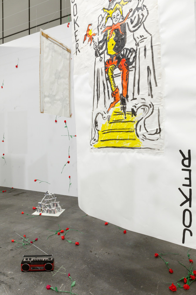 Installation view, Karen Kilimnik, The Joker Episode of The Avengers, Art Basel Unlimited, Basel, 2024