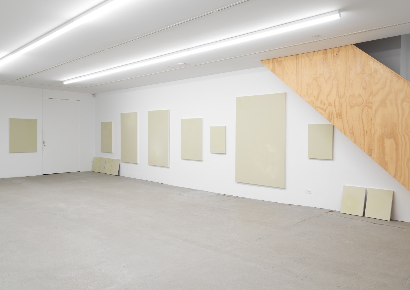 Installation view of paintings by Koo Jeong A