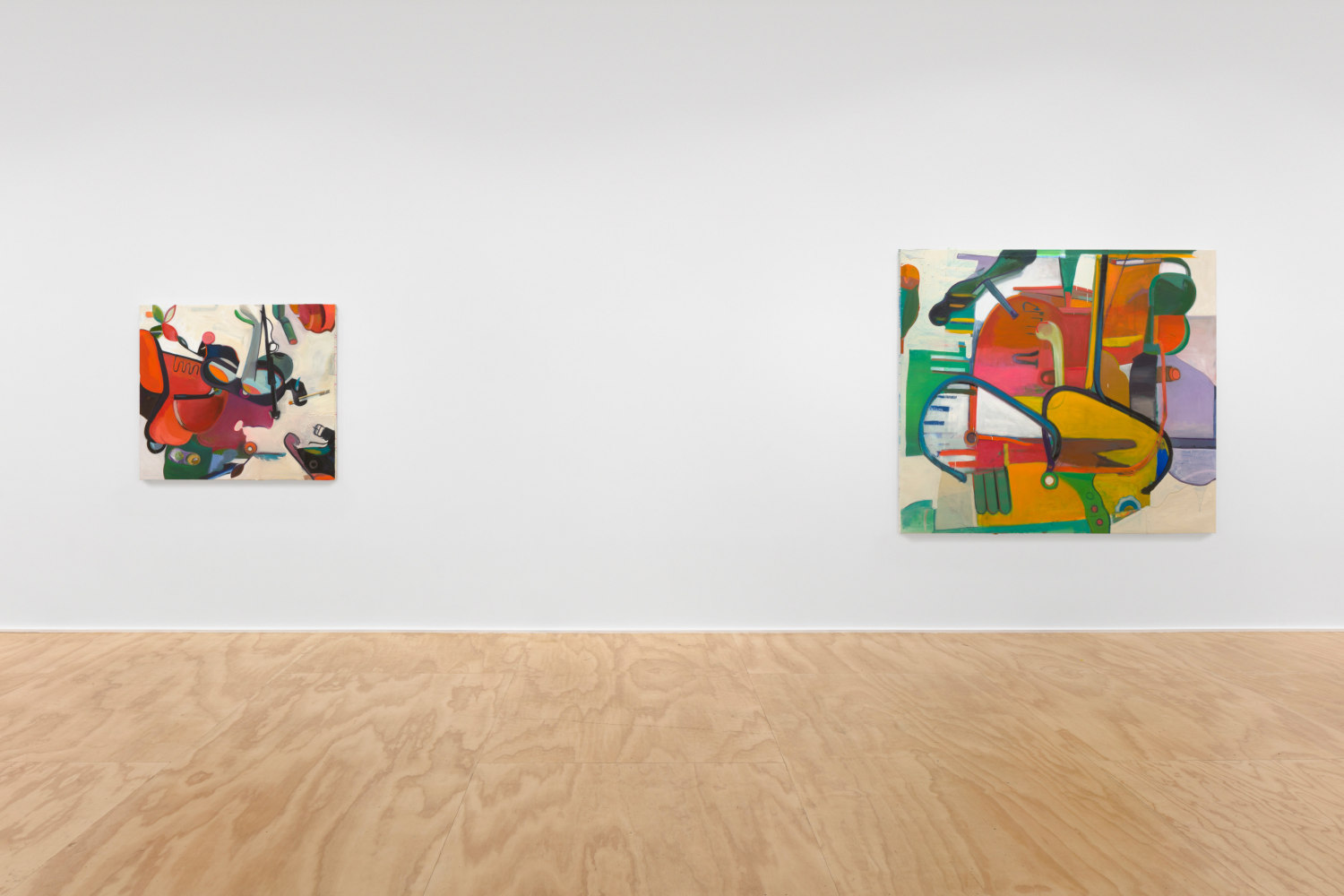Installation view of paintings by Alex Hubbard