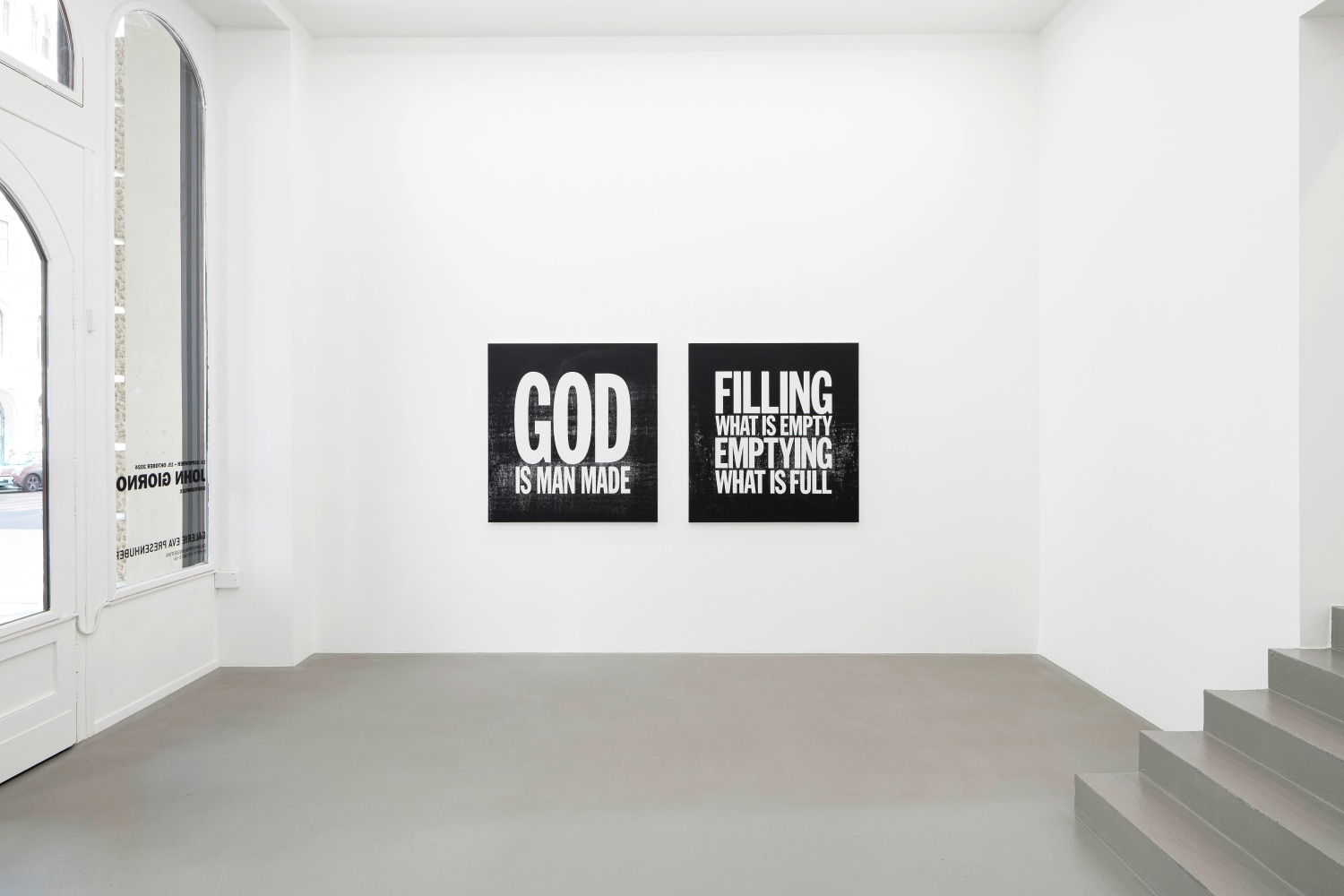 Installation view, John Giorno, God Complex, Galerie Eva Presenhuber, Vienna, 2024