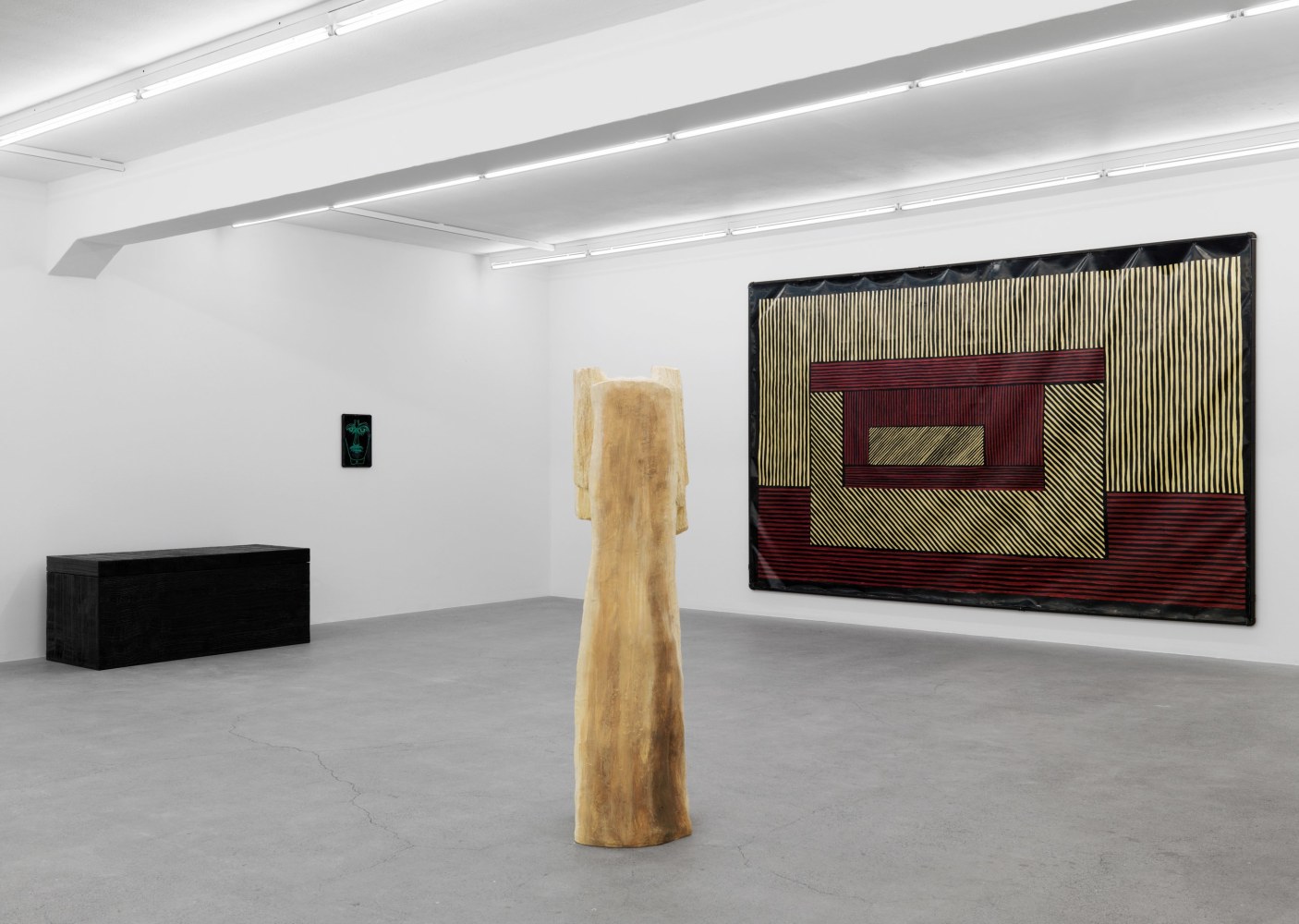Installation view of Valentin Carron sculpture exhibition