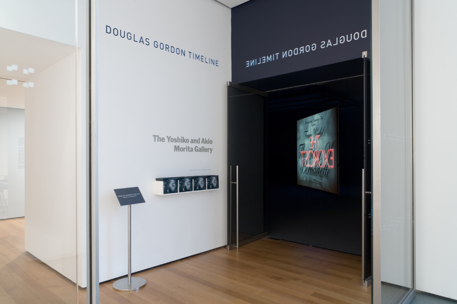 Installation view of video installation by Douglas Gordon