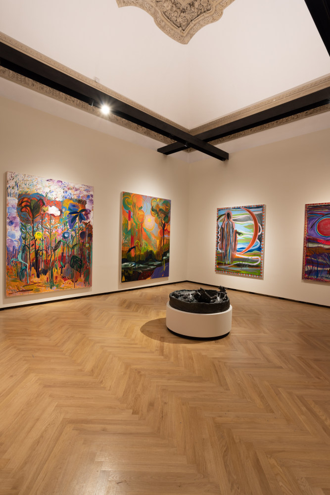 Installation view, Shara Hughes, Day for Night: New American Realism, A&amp;iuml;shti Foundation, Palazzo Barberini, Rome, 2024