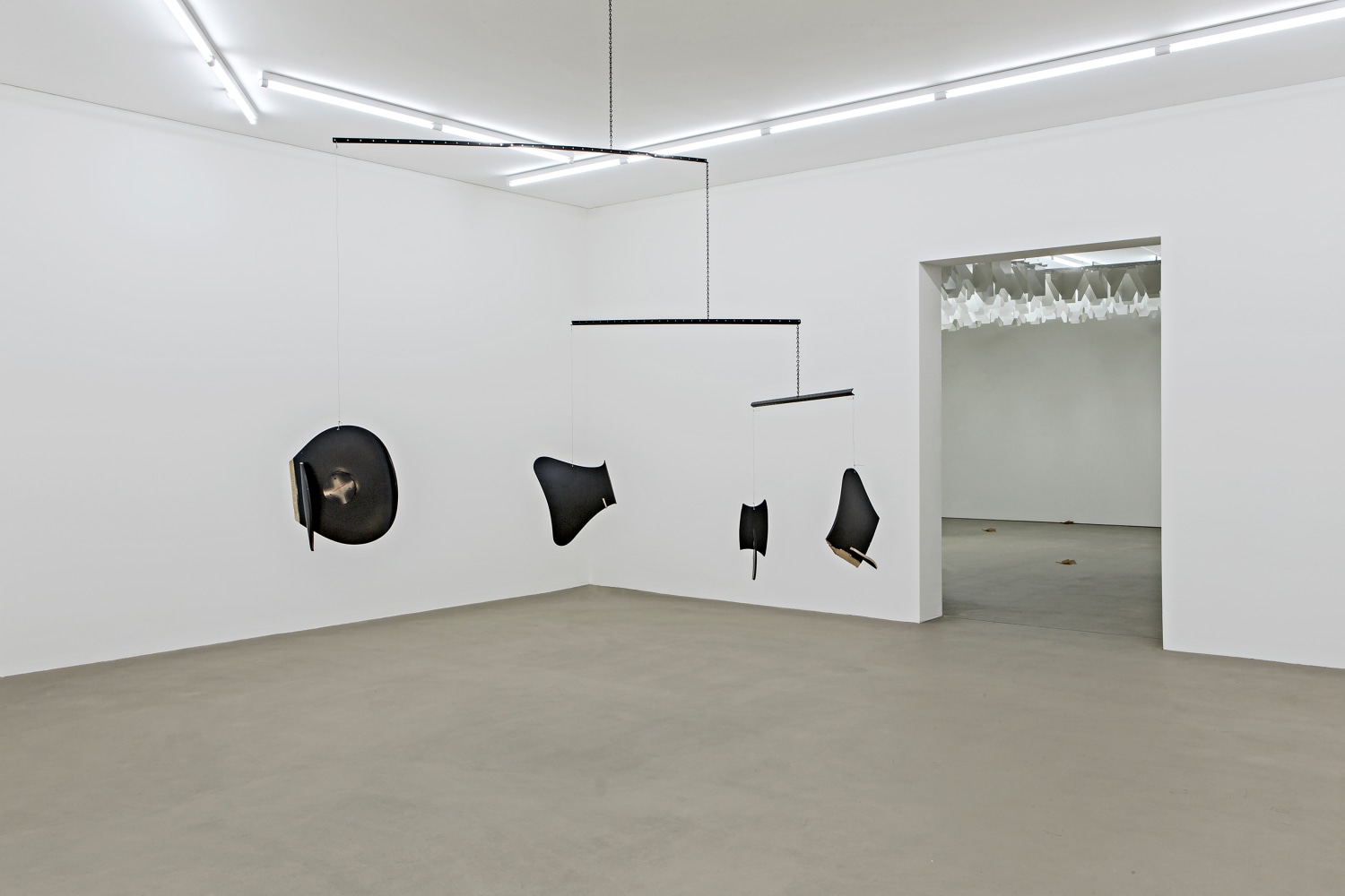 Installation view of sculptures by Martin Boyce