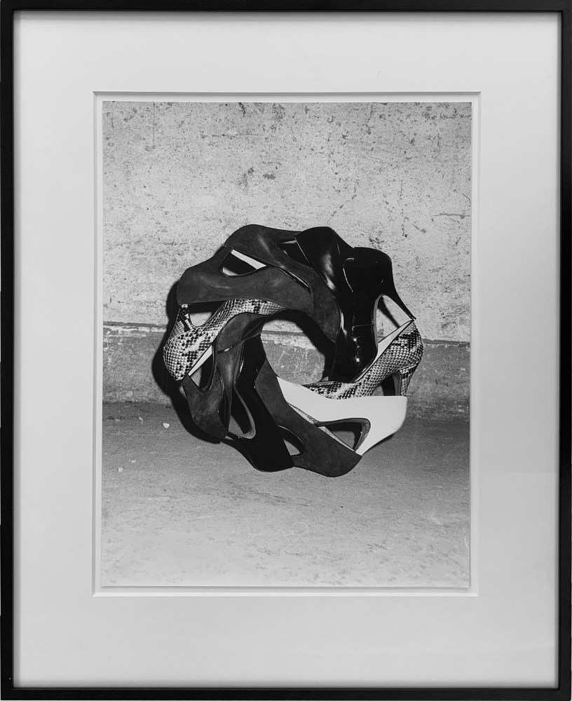 PETER FISCHLI / DAVID WEISS  Masturbine (Equilibres Serie)   1985 Gelatin silver print Ed. 3/3  Image 40 x 30.5 cm / 15 7/8 x 12 in Frame 57.5 x 46.5 cm / 22 5/8 x 18 1/4 in  FISCW45455