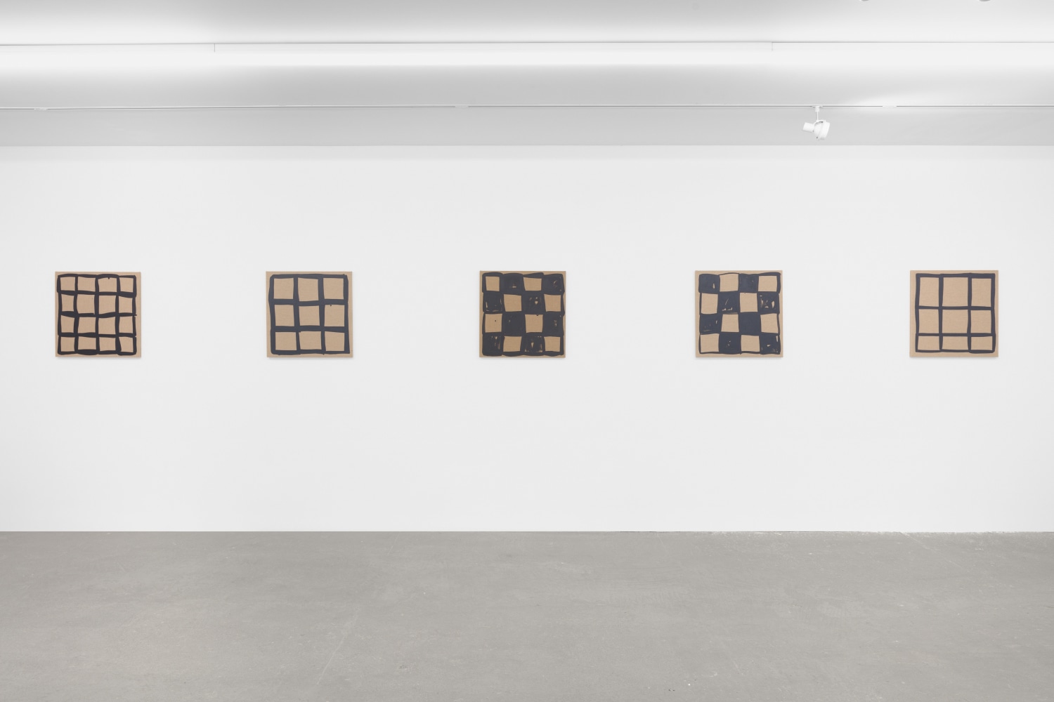 Installation view of paintings by Amy Feldman
