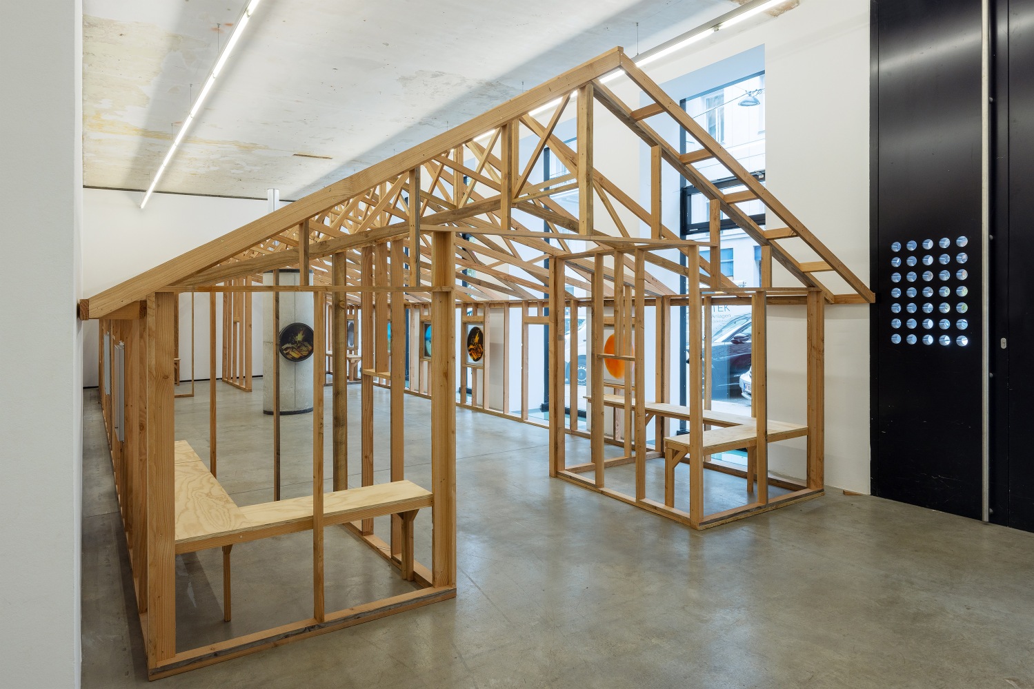 Installation view, Oscar Tuazon, Words for Water, FJK3, Vienna, 2024