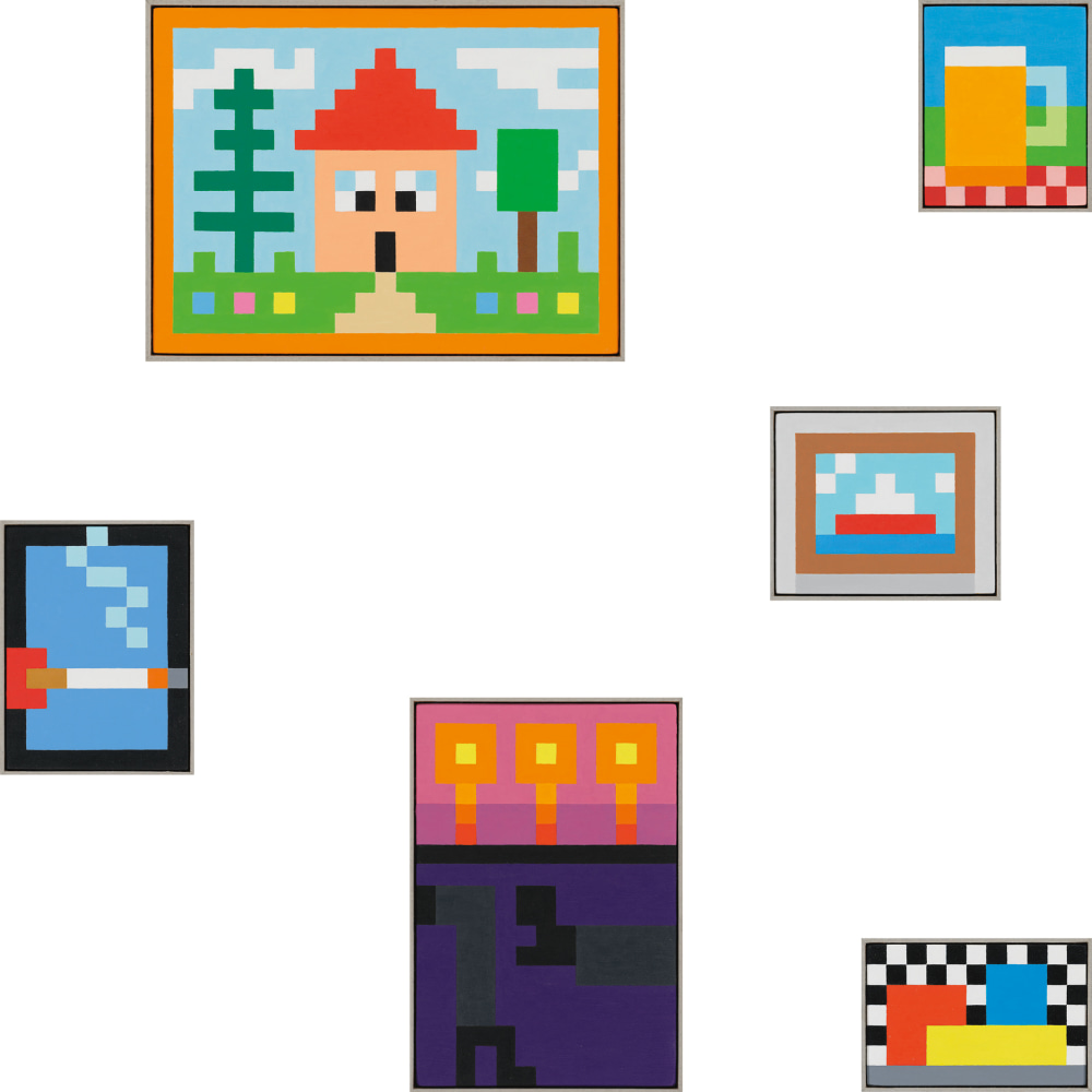 Image of six small paintings by Jean-Frédéric Schnyder