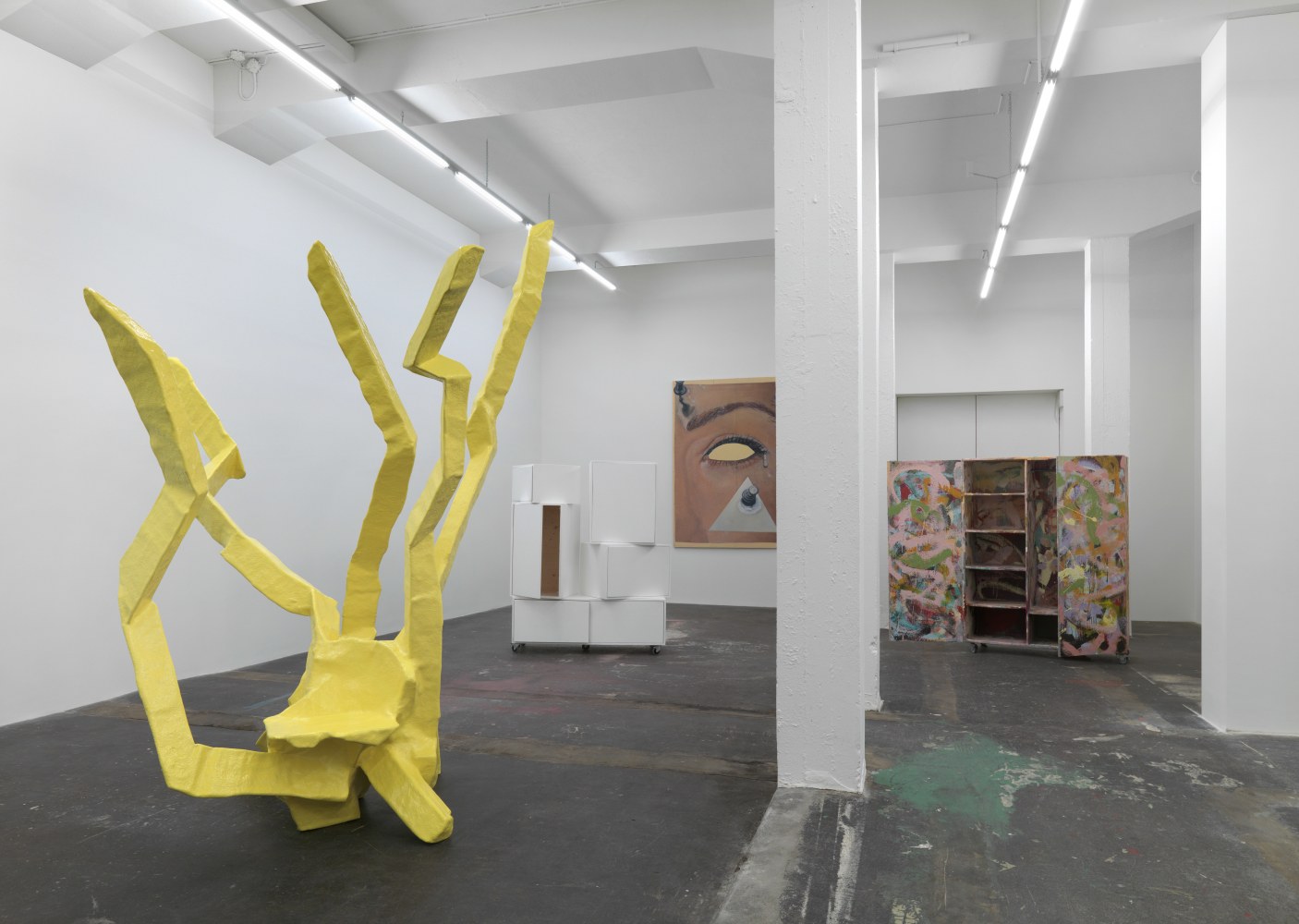 Installation view of Franz West sculptures exhibition
