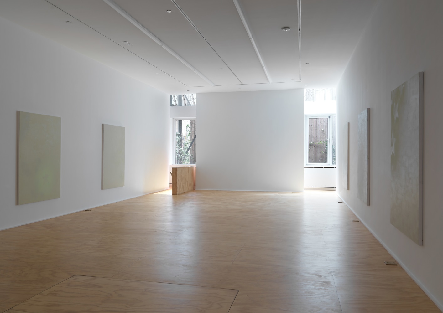 Installation view of paintings by Koo Jeong A